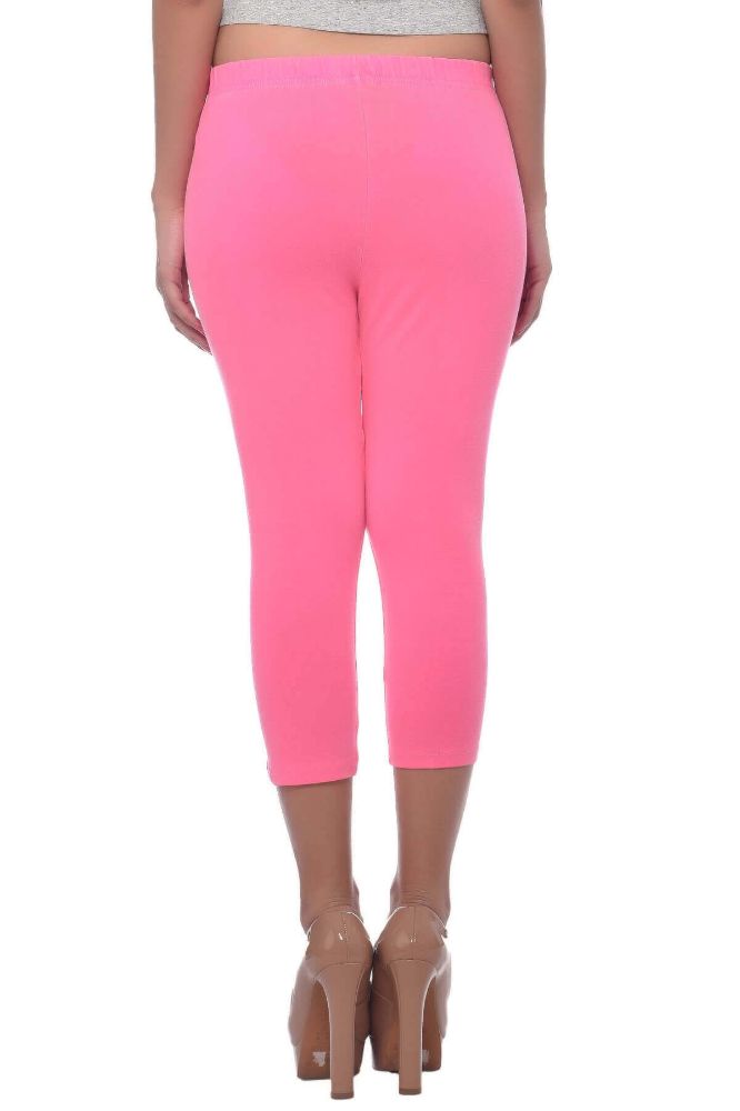 Picture of Frenchtrendz Cotton Spandex Neon Pink Capri