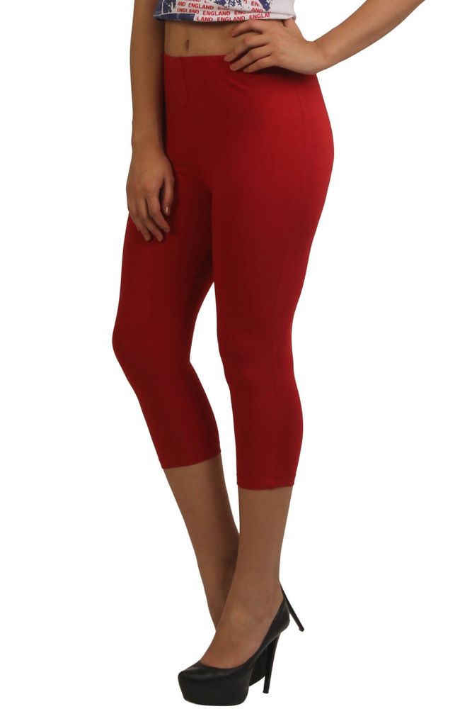 Picture of Frenchtrendz Modal Spandex Maroon Capri