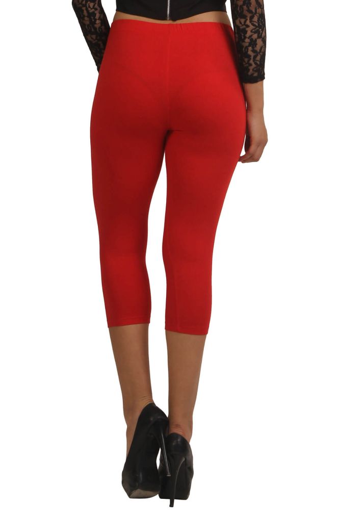Picture of Frenchtrendz Modal Spandex Red Capri