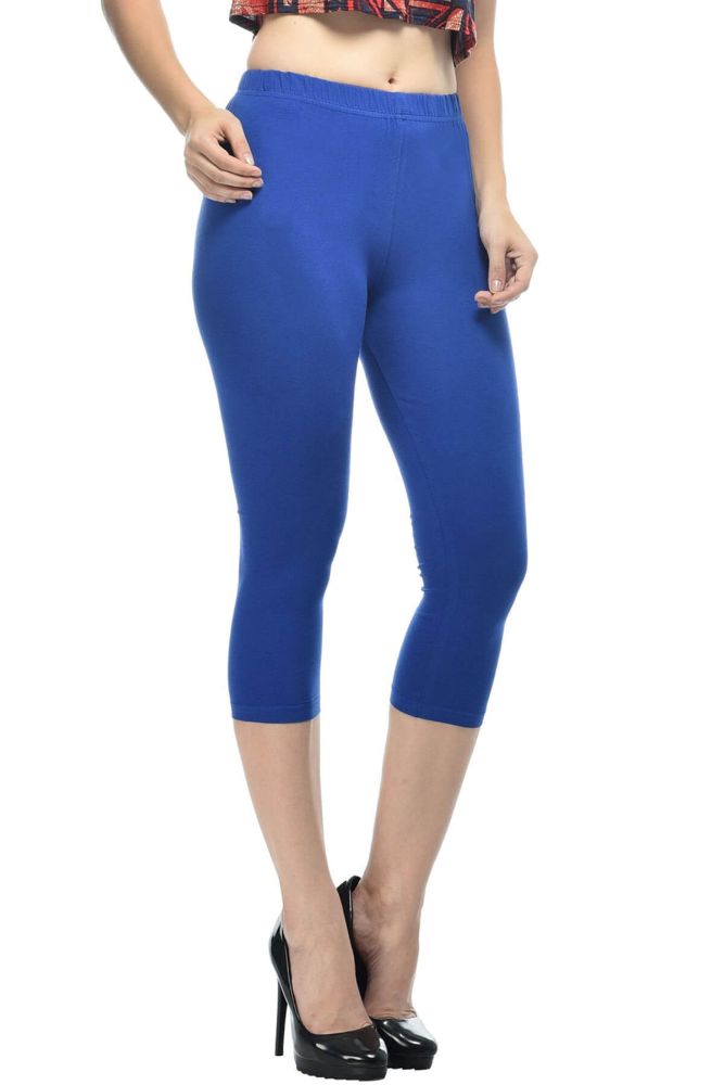 Picture of Frenchtrendz Modal Spandex Ink Blue Capri