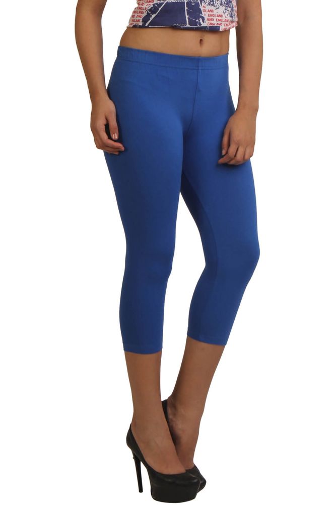 Picture of Frenchtrendz Viscose Spandex Ink Blue Capri