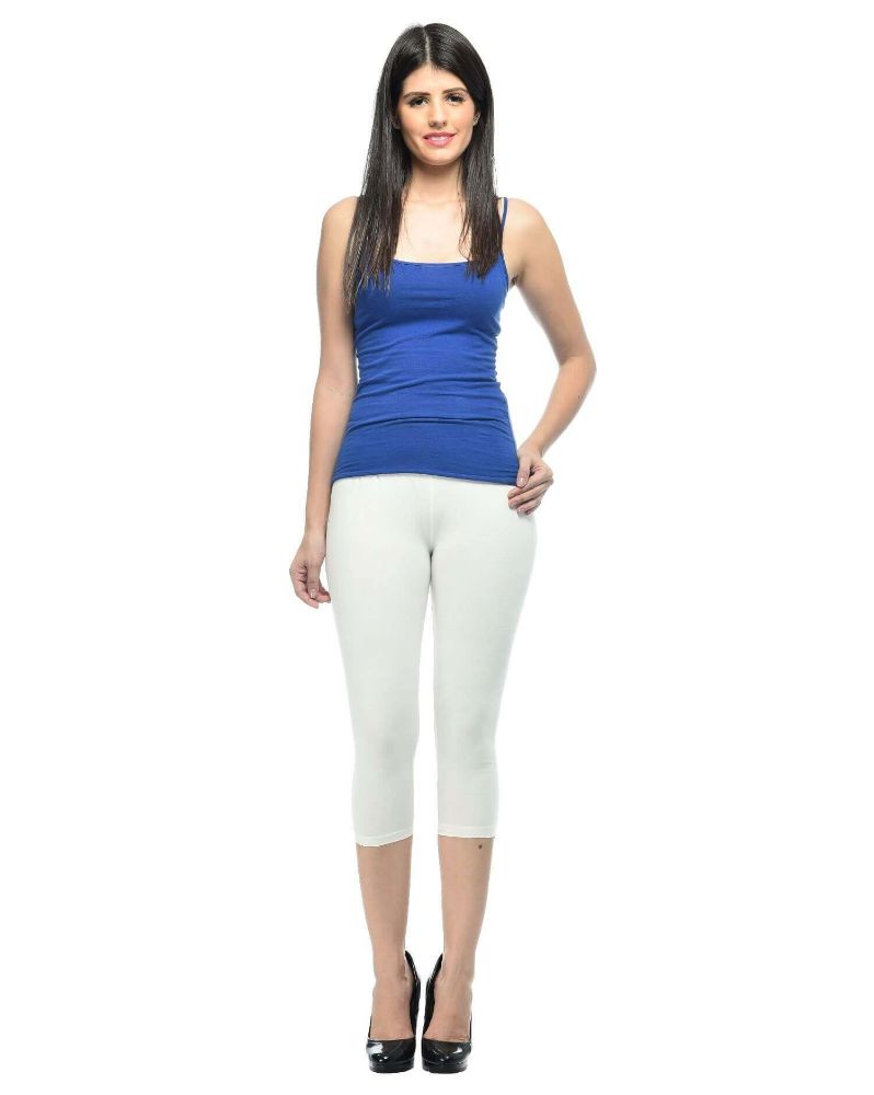 Picture of Frenchtrendz Cotton Spandex Ivory Capri