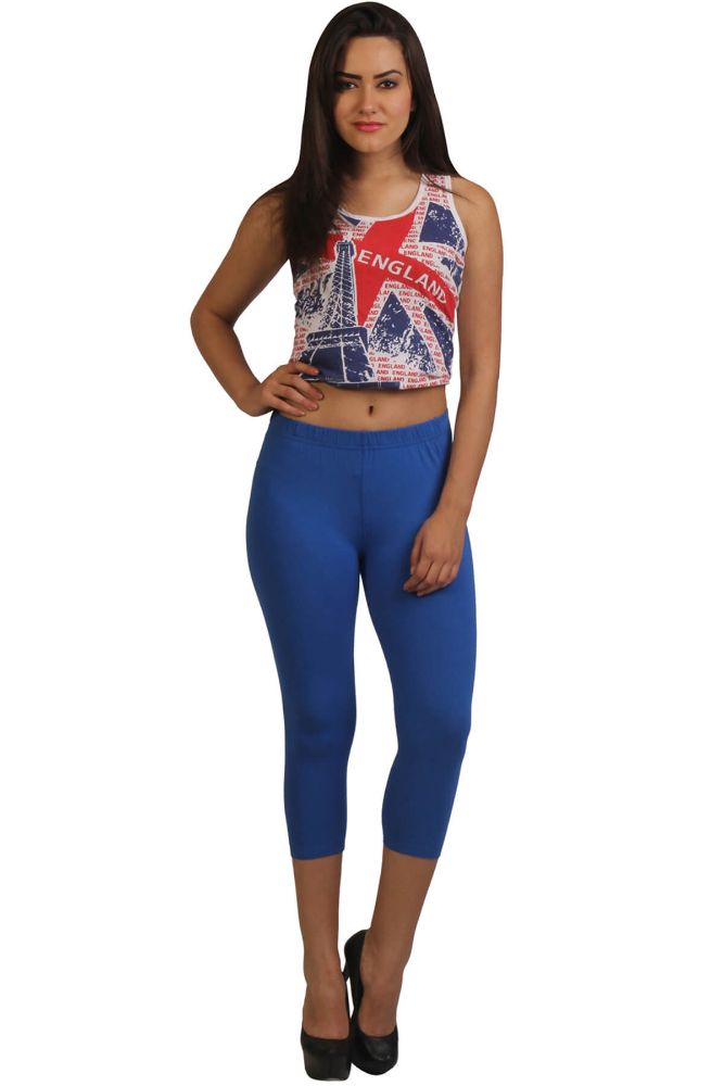 Picture of Frenchtrendz Modal Spandex Royal Blue Capri