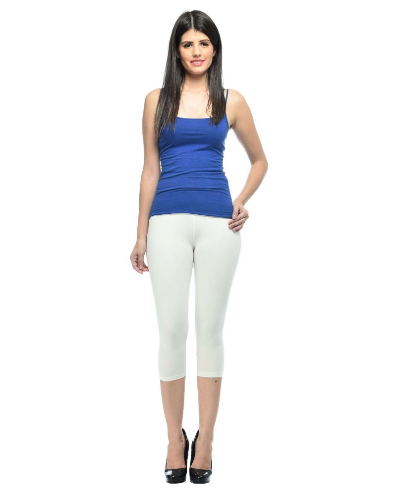 Picture of Frenchtrendz Viscose Spandex Ivory Capri