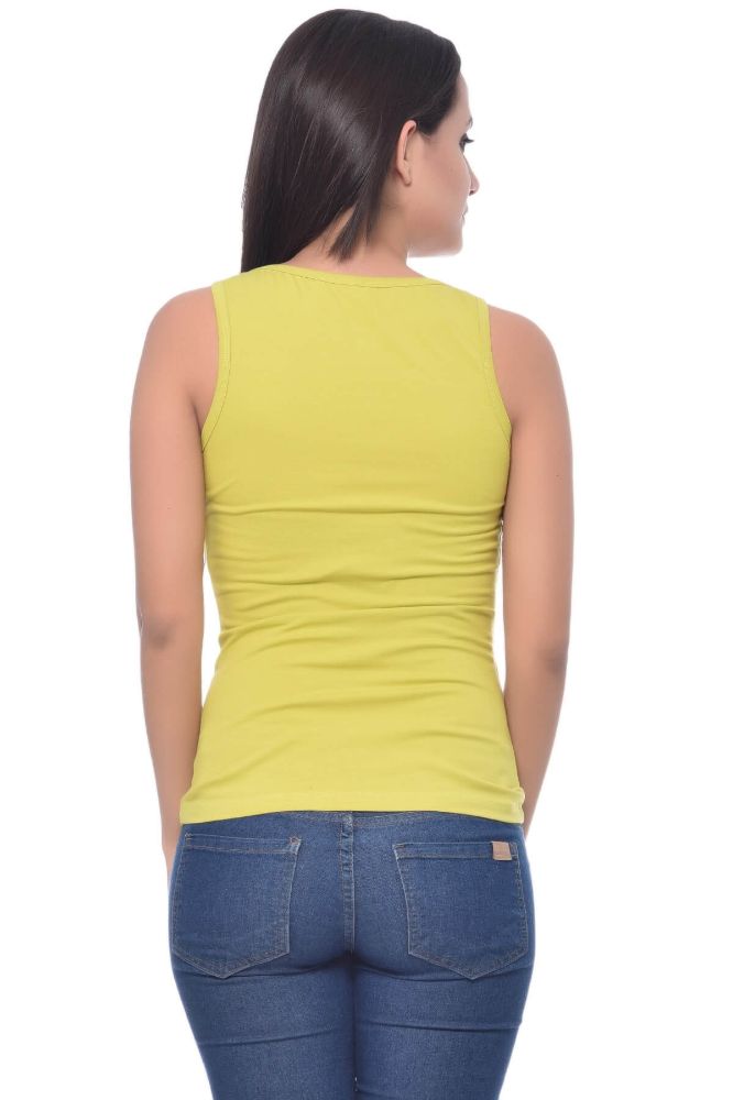 Picture of Frenchtrendz Cotton Spandex Lime Medium Length Tank Top