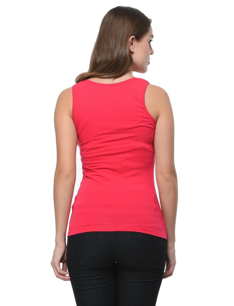 Picture of Frenchtrendz Cotton Spandex Fuchsia Medium Length Tank Top
