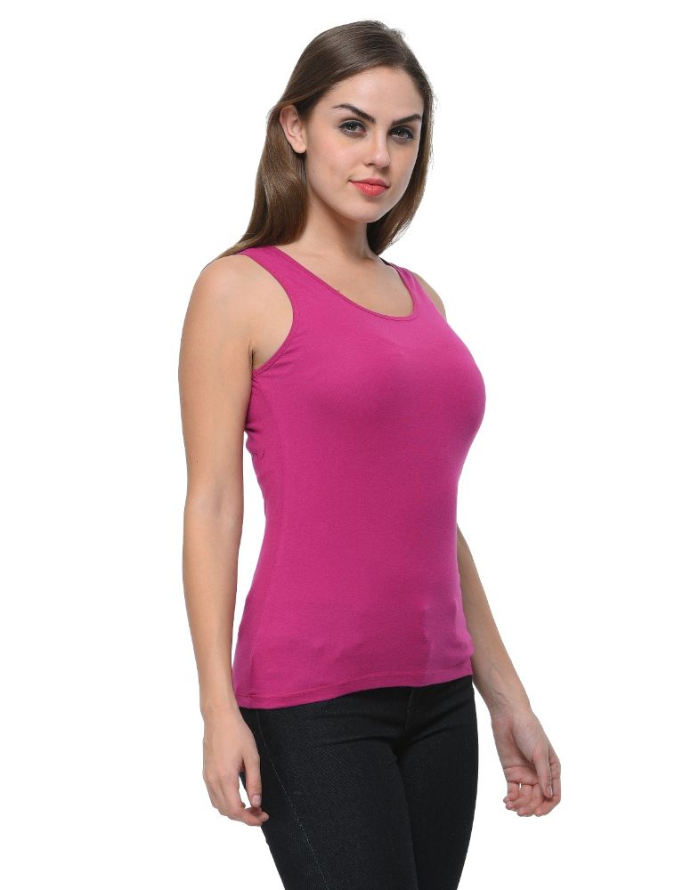 Picture of Frenchtrendz Cotton Spandex Voilet Medium Length Tank Top