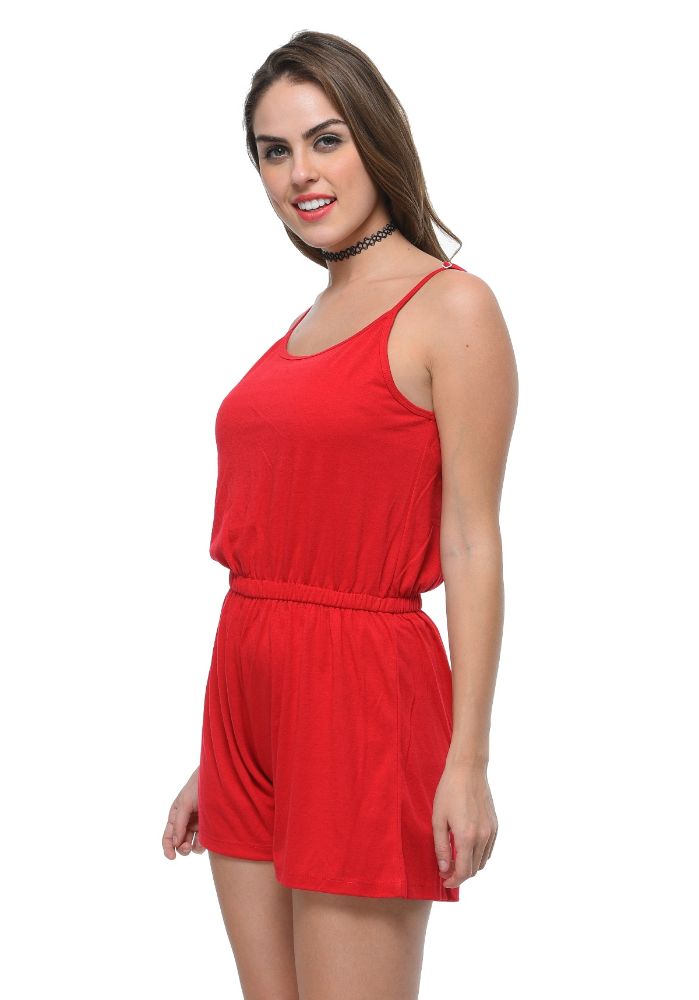 Picture of Frenchtrendz Poly Viscose Maroon Romper