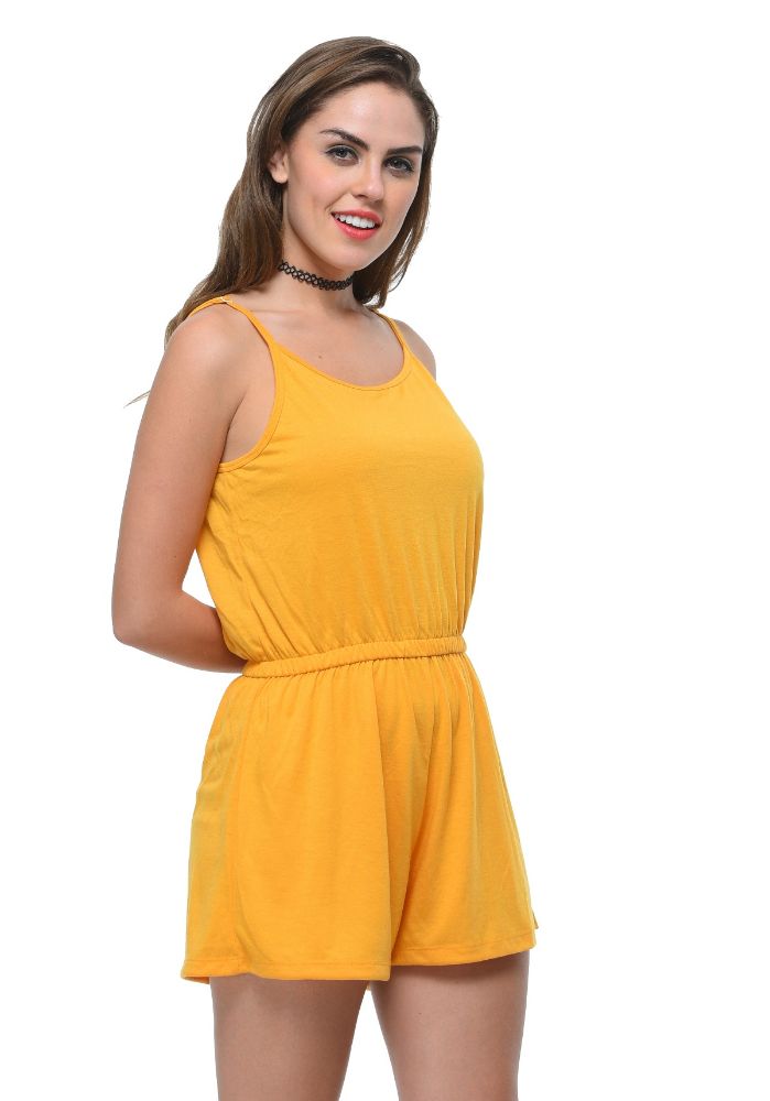 Picture of Frenchtrendz Poly Viscose Mustard Romper