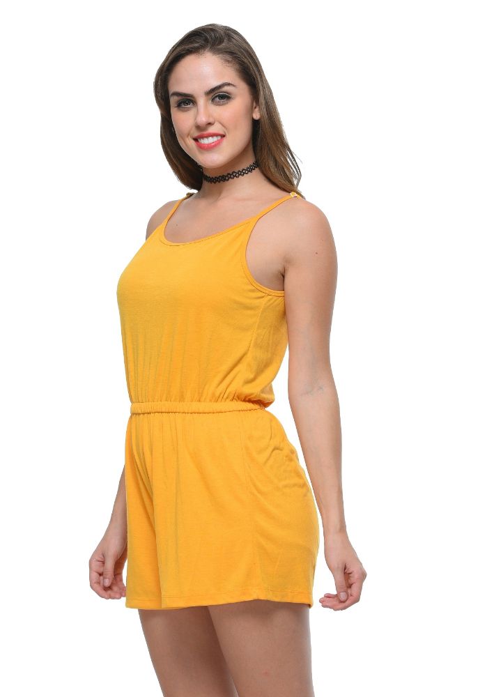 Picture of Frenchtrendz Poly Viscose Mustard Romper