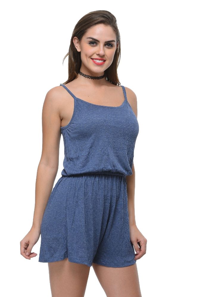 Picture of Frenchtrendz Viscose Modal Navy Romper