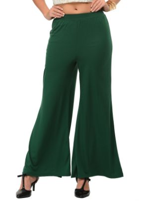 Picture of Frenchtrendz Poly Viscose Dark Green Palazzos