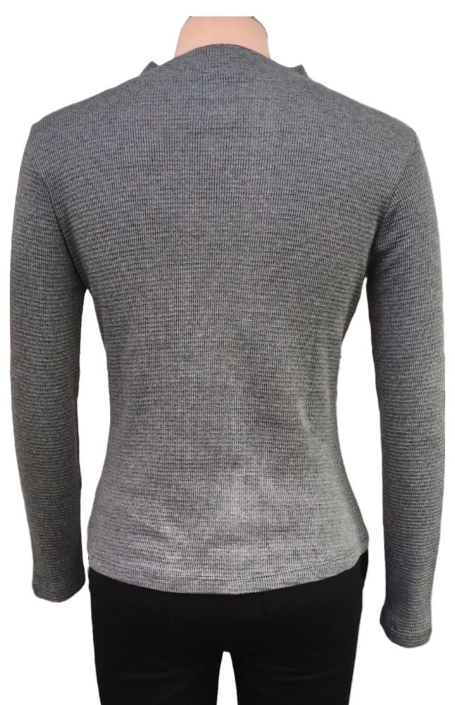 Picture of Frenchtrendz Winter Grey Mock Neck Top