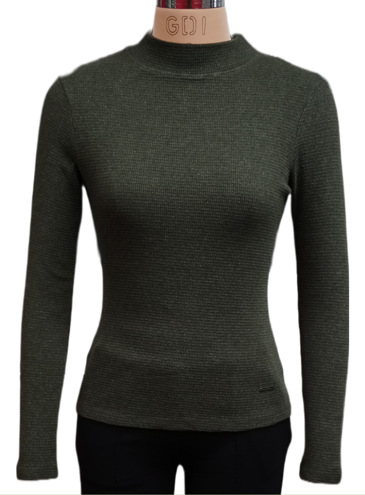Picture of Frenchtrendz Women Winter Green  Mock Neck Top
