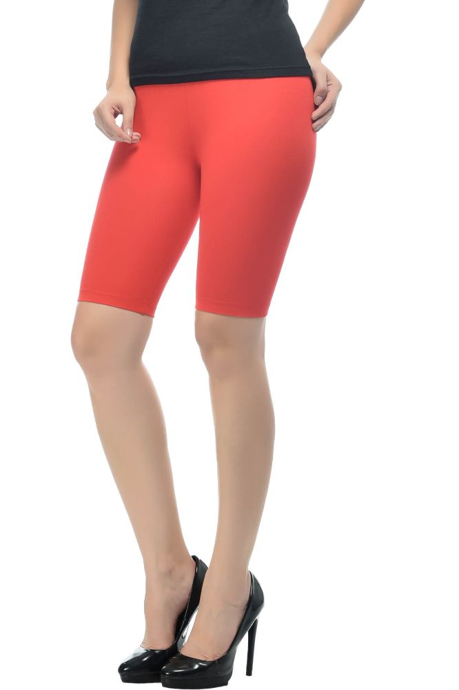 Picture of Frenchtrendz Viscose Spandex Red Shorts