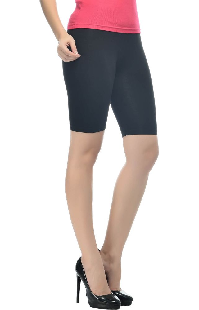 Picture of Frenchtrendz Viscose Spandex Black Shorts