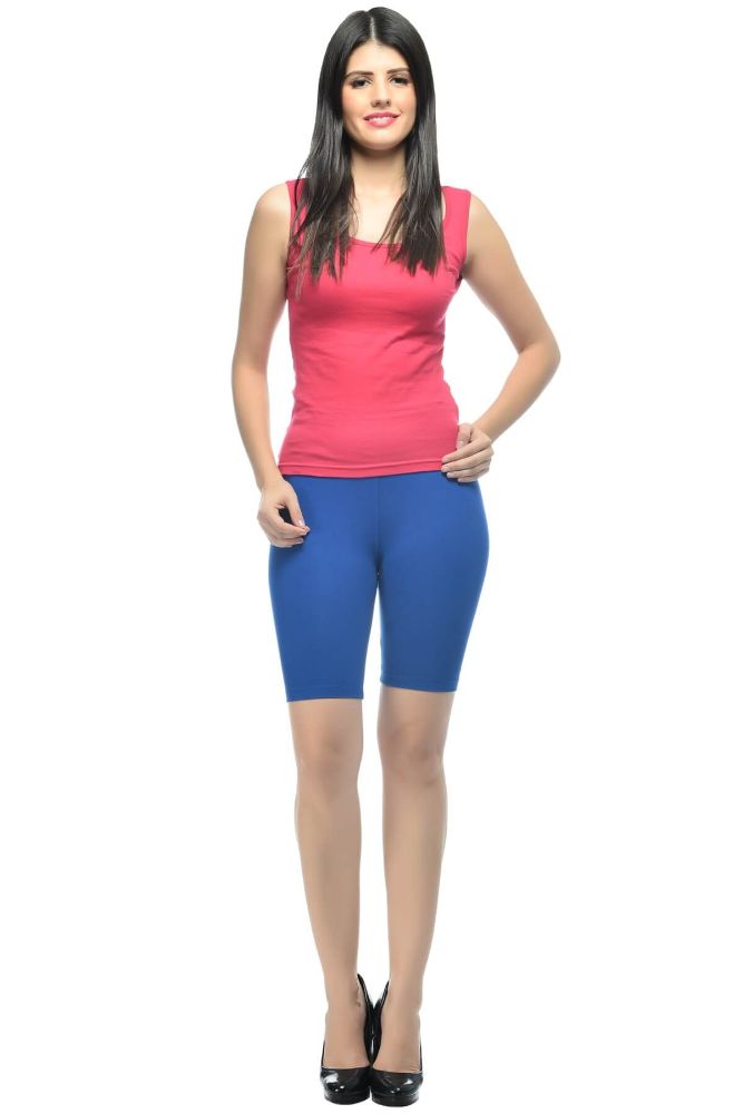 Picture of Frenchtrendz Viscose Spandex Ink Blue Shorts