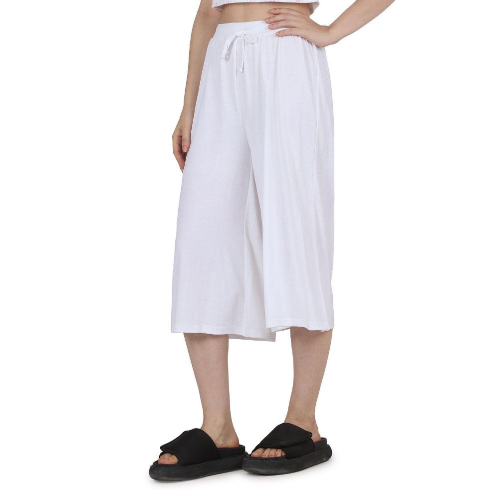 Picture of Frenchtrendz Poly Viscose White Short Palazzo
