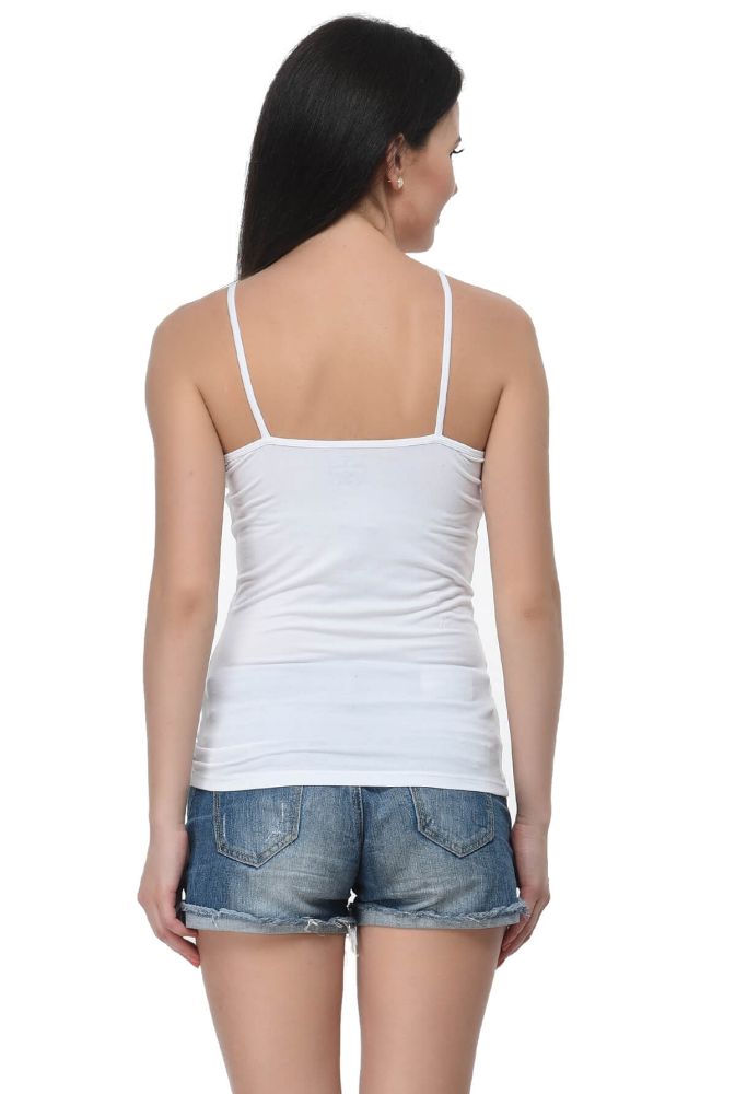 Picture of Frenchtrendz Modal Spandex White Medium Length Camisole