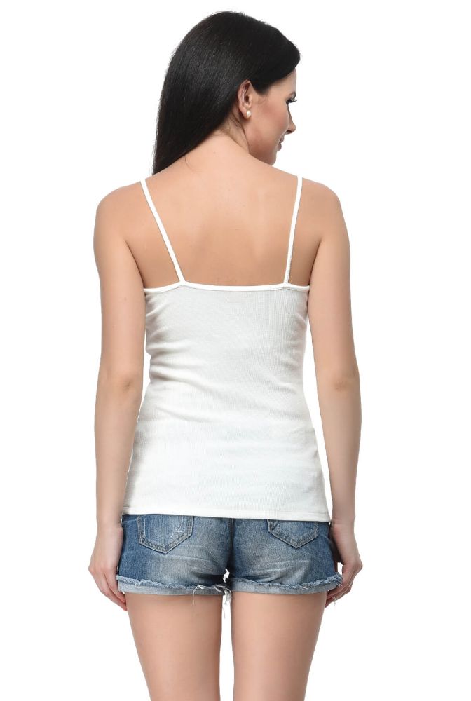 Picture of Frenchtrendz Rib Viscose White Drawstring Camisole
