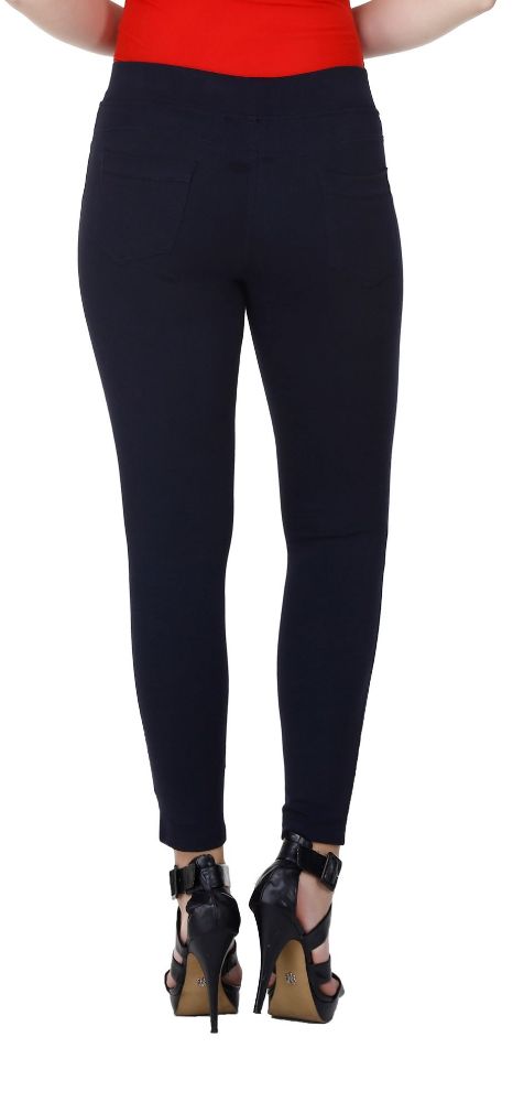 Picture of Frenchtrendz Cotton Poly Spandex  Navy-Blue Jeggings