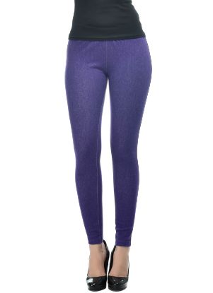 Picture of Frenchtrendz Cotton Modal Spandex Purple With Back Pocket Jeggings