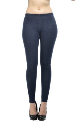Picture of Frenchtrendz Cotton Modal Spandex Indigo Blue With Back Pocket Jeggings