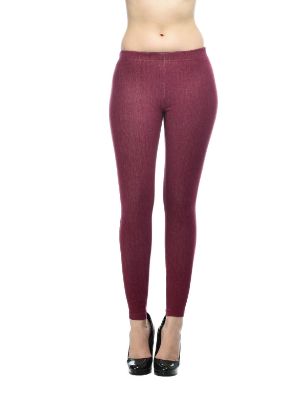 Picture of Frenchtrendz Cotton Modal Spandex Plum With Back Pocket Jeggings