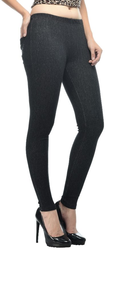 Picture of Frenchtrendz Cotton Modal Spandex Black With Back Pocket Jeggings