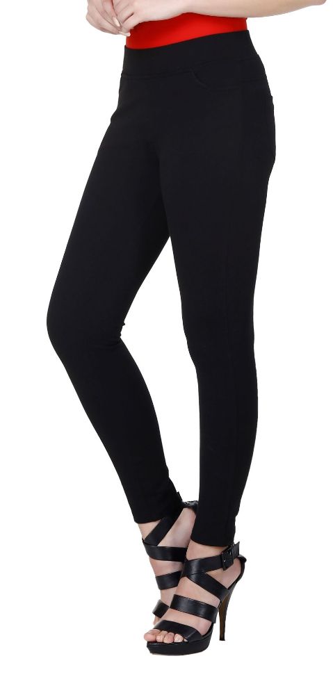 Picture of Frenchtrendz Cotton Viscose Spandex Black Jeggings
