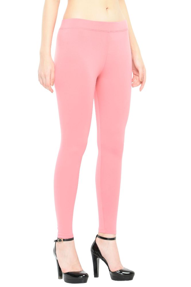Picture of Frenchtrendz modal Poly Spandex Baby-Pink Flat Belt Without Pocket Jegging