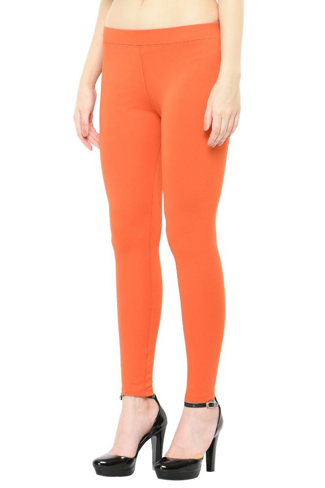 Picture of Frenchtrendz modal Poly Spandex Rust Flat Belt Without Pocket Jegging