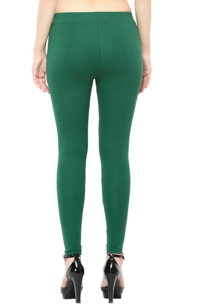 Picture of Frenchtrendz modal Poly Spandex Green Flat Belt Without Pocket Jegging