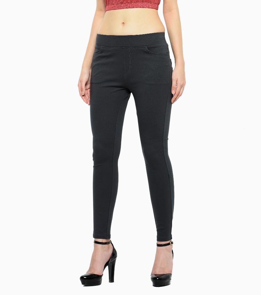 Picture of Frenchtrendz Cotton Poly Spandex  Slate Jeggings