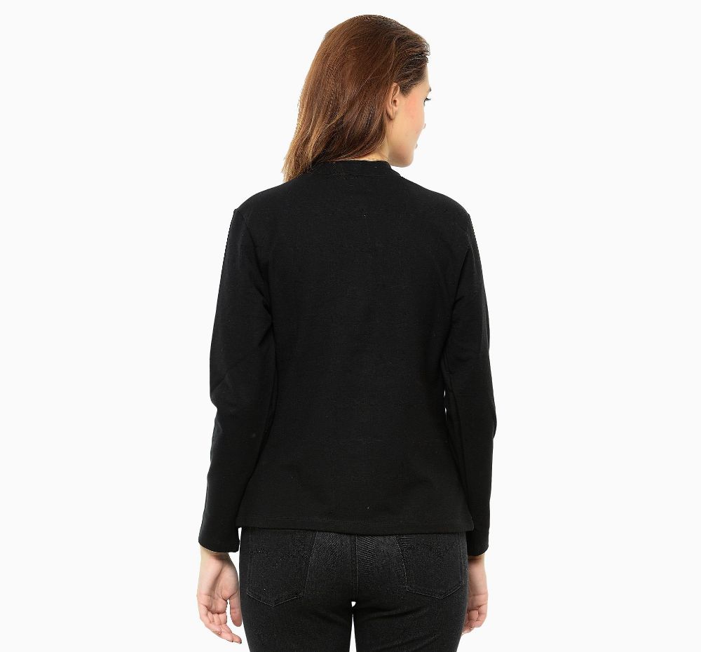 Picture of Frenchtrendz Cotton Modal Fleece Black Jacket