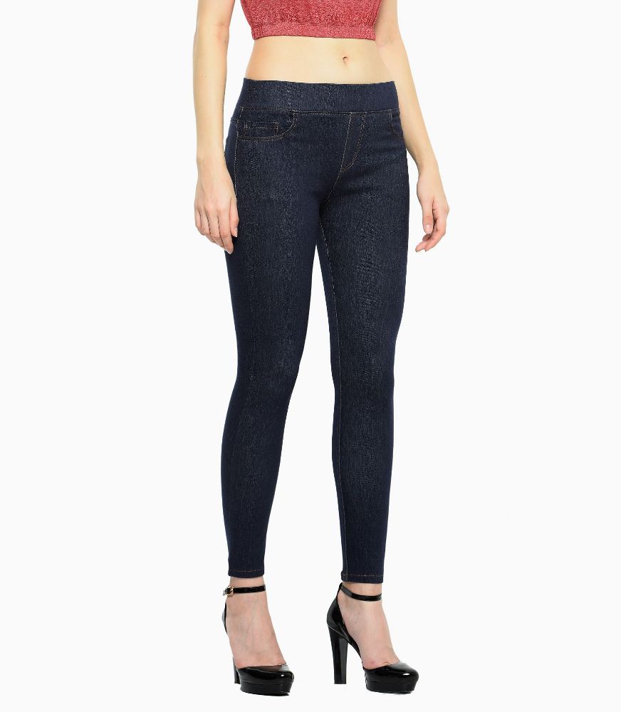 Picture of Frenchtrendz cotton viscose Spandex Blue Jeggings