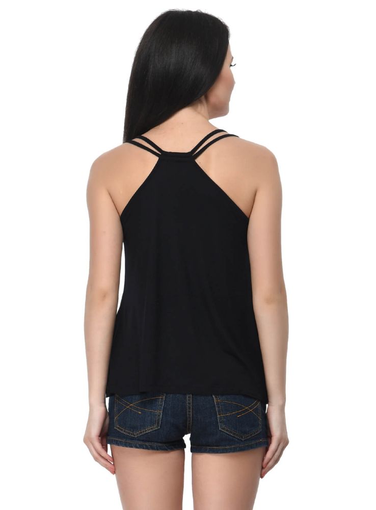 Picture of Frenchtrendz Viscose Black Double String Top