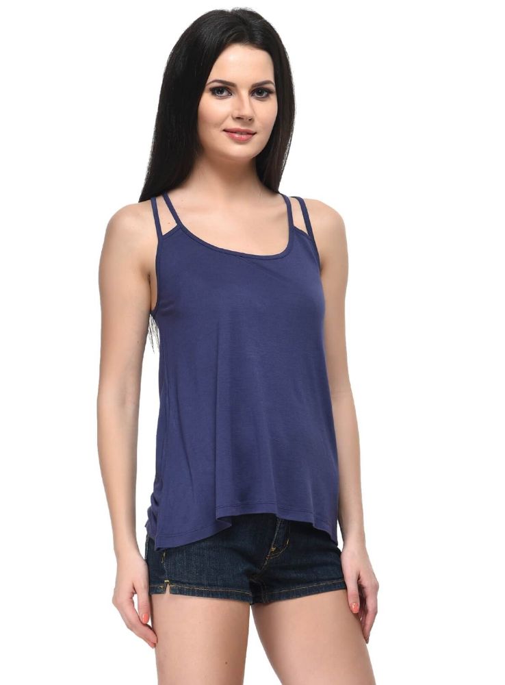 Picture of Frenchtrendz Viscose Light navy Double String Top