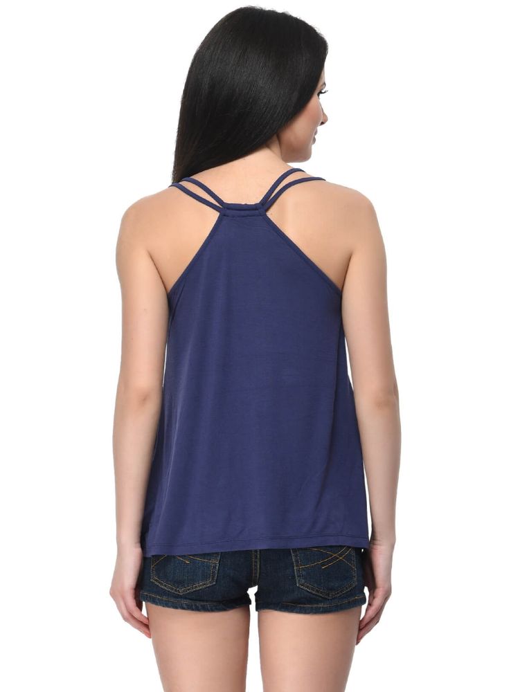 Picture of Frenchtrendz Viscose Light navy Double String Top