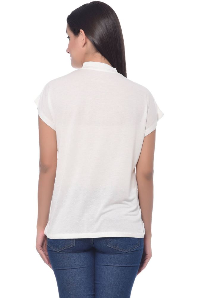 Picture of Frenchtrendz Viscose Crepe Ivory Top