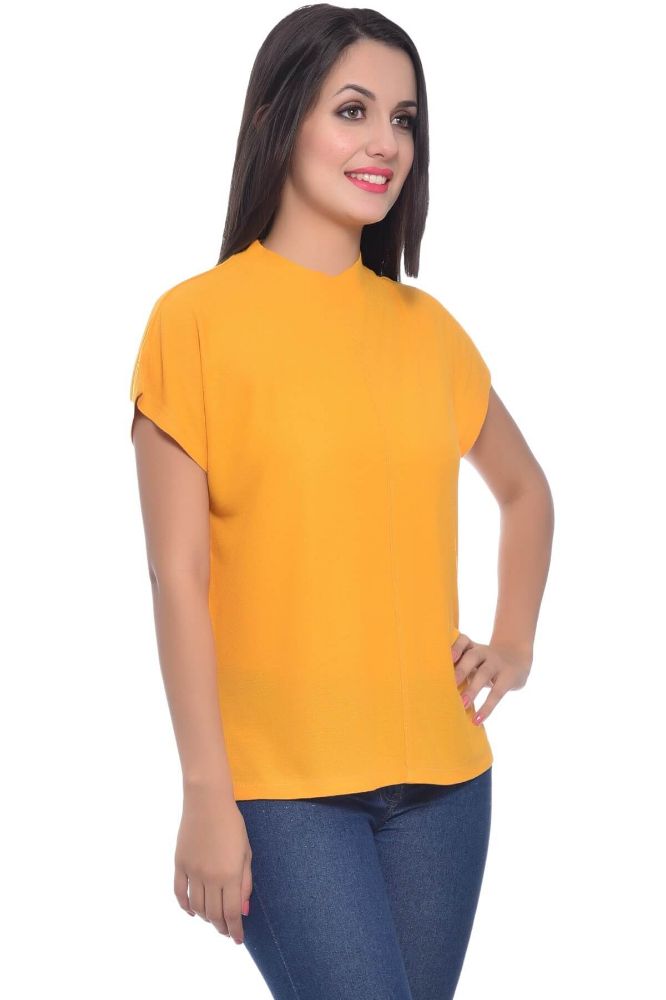 Picture of Frenchtrendz Viscose Crepe Mustard Top