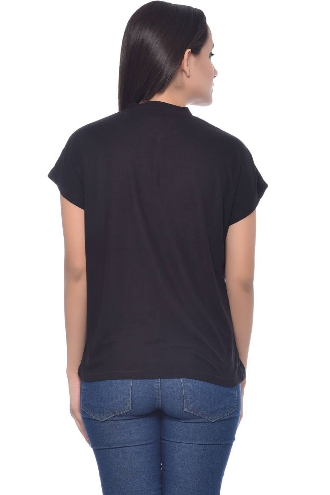 Picture of Frenchtrendz Viscose Crepe Black Top