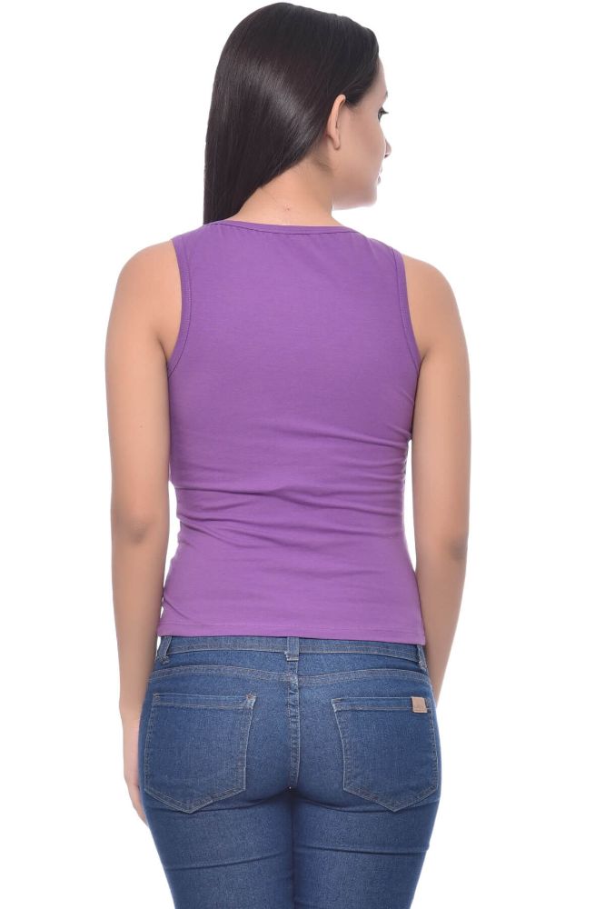 Picture of Frenchtrendz Cotton Spandex Purple Short Length Tank Top