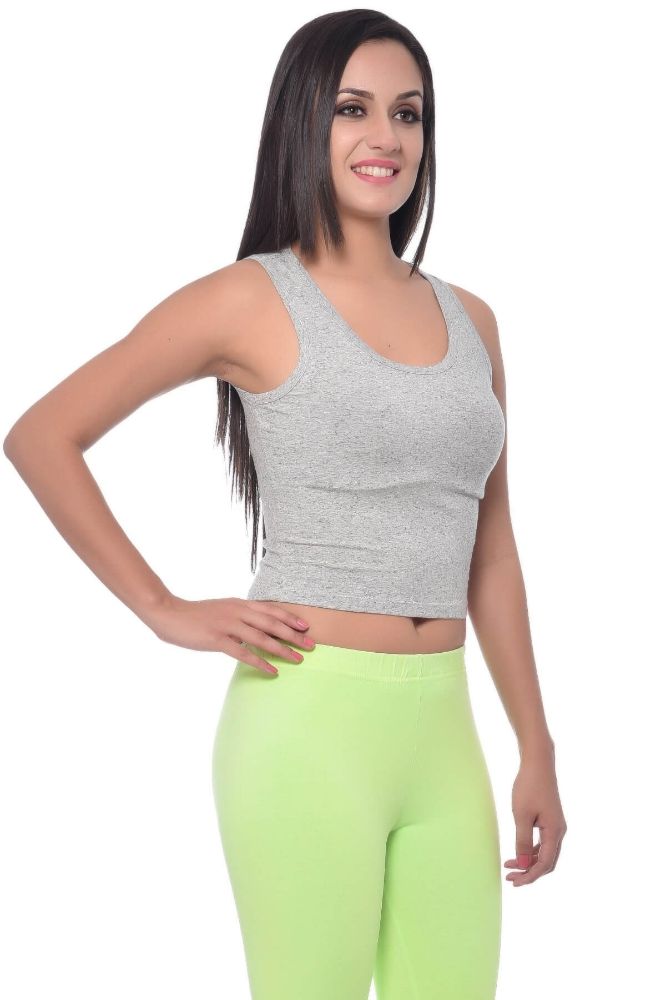 Picture of Frenchtrendz Viscose Spandex Black Neps Crop Top