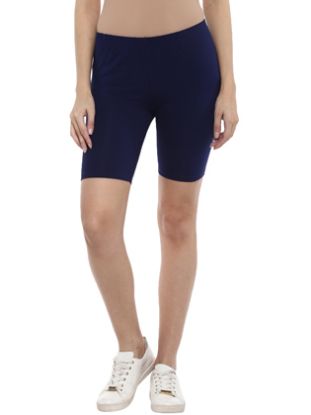 Picture of Frenchtrendz Cotton Spandex Indigo Blue Shorts