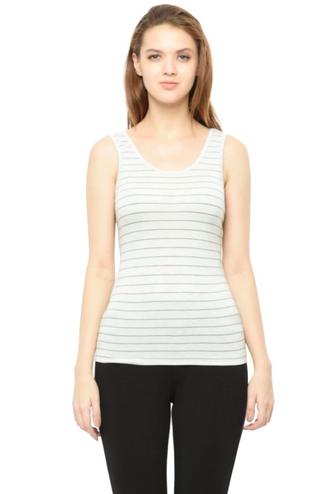 Picture of Frenchtrendz Viscose Spandex Grey Green Medium Length Tank Top