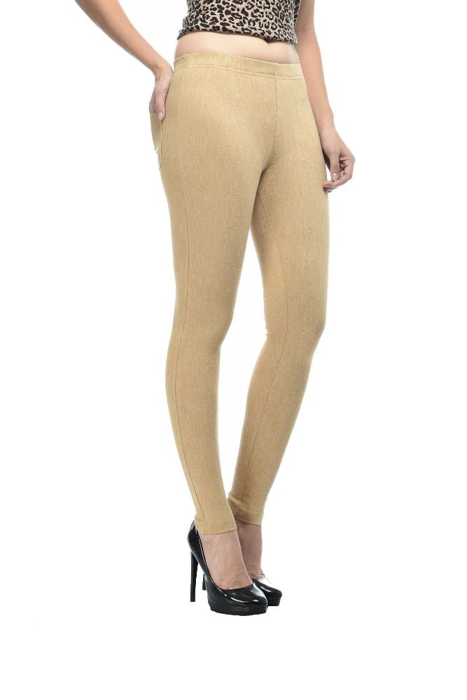 Picture of Frenchtrendz Cotton modal Spandex Camel Jeggings