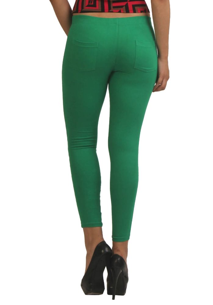 Picture of Frenchtrendz Cotton modal Spandex Green Jeggings