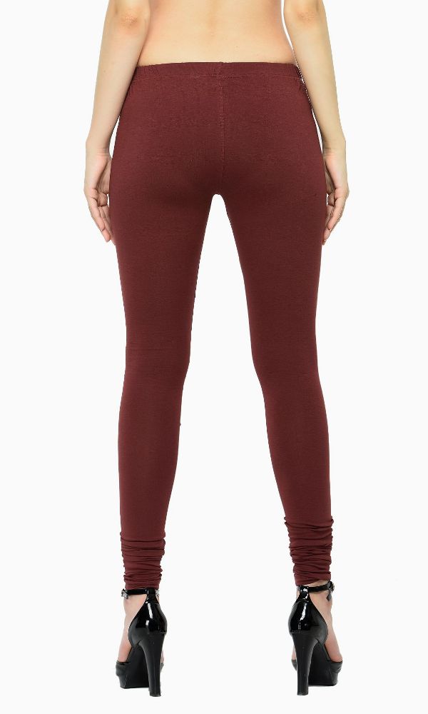 Picture of Frenchtrendz Cotton Spandex Coffee Churidar Leggings