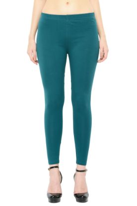 Picture of Frenchtrendz Cotton Spandex Teal Ankle Leggings